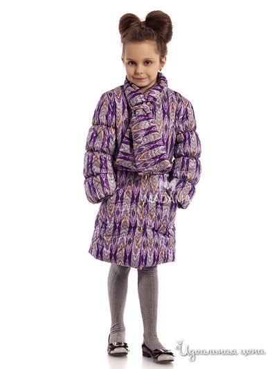 Пальто Madama, цвет сирень+серый