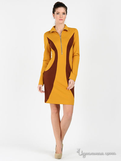 Платье Maria Rybalchenko, цвет коричневый, оранжевый