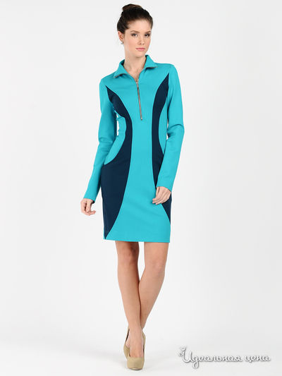 Платье Maria Rybalchenko, цвет бирюзовый, темно-синий