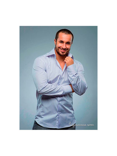 Рубашка Jess France, цвет Белая в сиреневую полоску