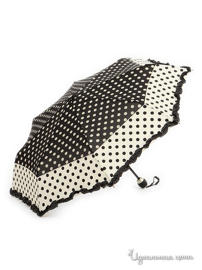 Зонт Ferre, цвет черный/белый горох  кант сборка