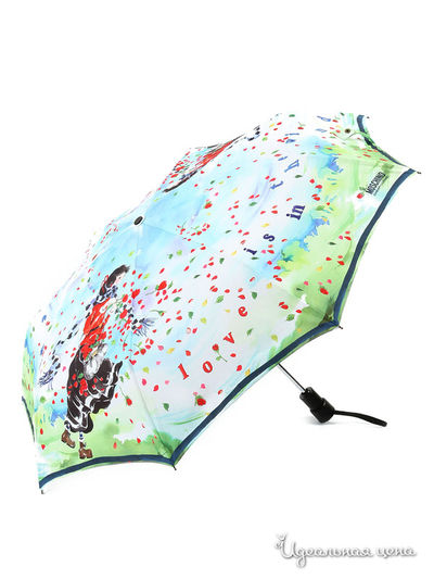 Зонт Moschino, цвет белый/зеленый