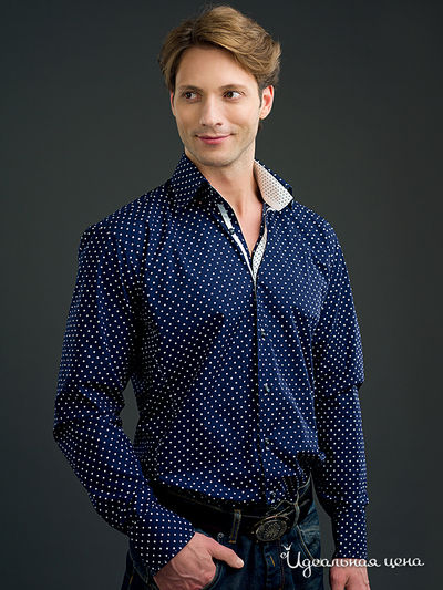 Рубашка Jess France, цвет Синяя в белый горох