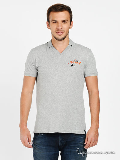 Поло Love Moschino, цвет серый