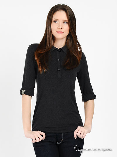 Поло Love Moschino, цвет серый