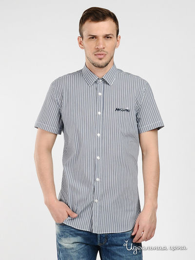 Рубашка Love Moschino, цвет синий, белый