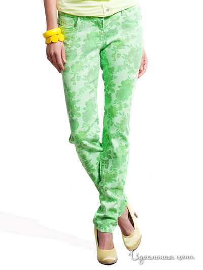 Прямые джинсы с рисунком Victoria, длина 32 Million X Woman, цвет зеленый неон