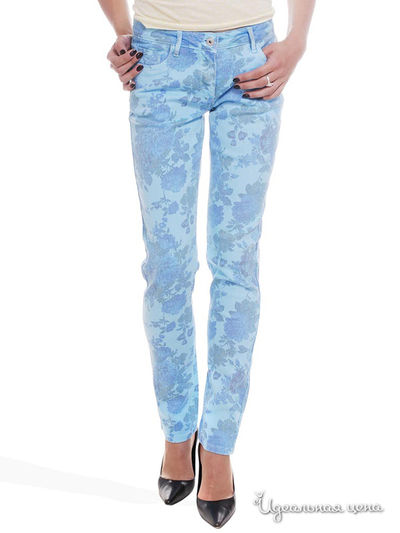 Прямые джинсы с рисунком Victoria, длина 32 Million X Woman, цвет синий неон
