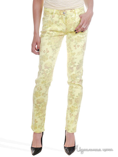 Прямые джинсы с рисунком Victoria, длина 32 Million X Woman, цвет желтый неон