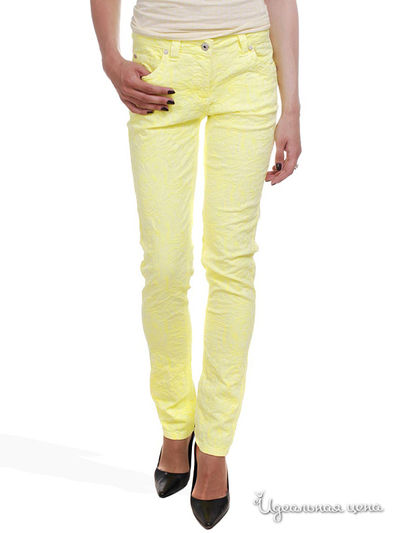 Узкие брюки с жаккардовым узором Victoria, длина 32 Million X Woman, цвет желтый неон