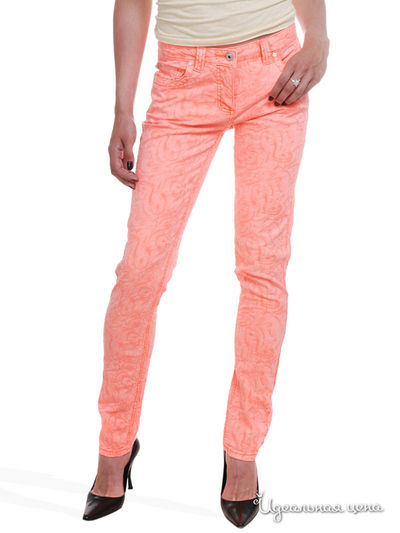 Узкие брюки с жаккардовым узором Victoria, длина 32 Million X Woman, цвет оранжевый неон