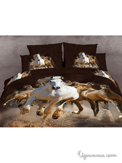 Комплект постельного белья, Евро Buenas Noches, цвет коричневый