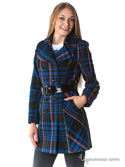 Пальто Korall, цвет синий, черный