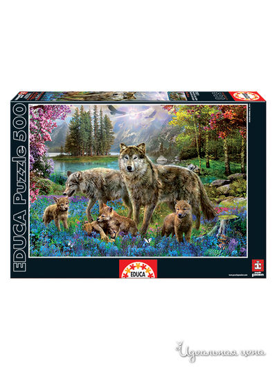Паззл 500 деталей "Волчья семья" Educa