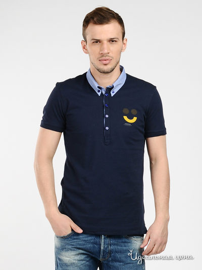 Поло Love Moschino, цвет синий