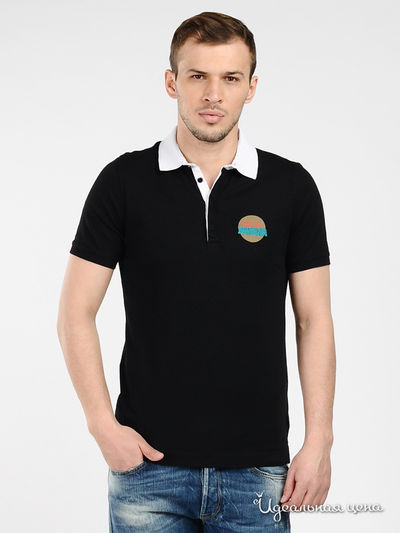 Поло Love Moschino, цвет черный, белый