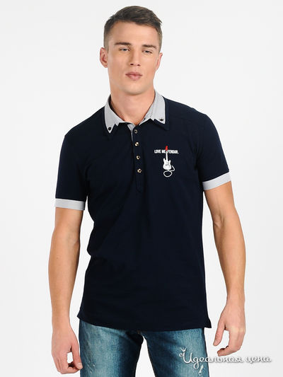 Поло Love Moschino, цвет темно-синий