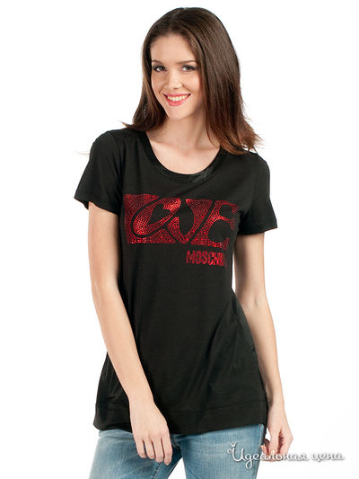 Футболка Love Moschino, цвет черный, красный