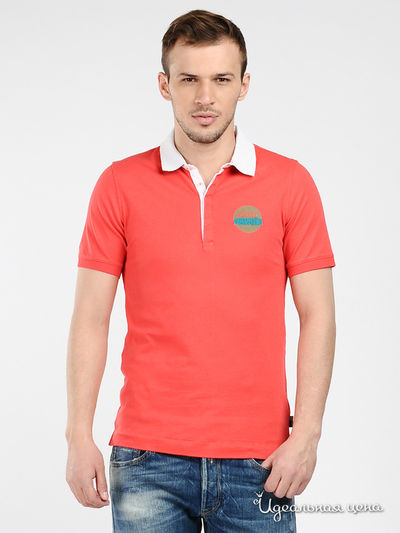 Поло Love Moschino, цвет красный, белый