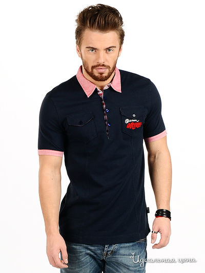 Поло Love Moschino, цвет синий