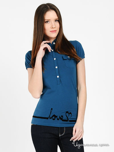 Поло Love Moschino, цвет синий