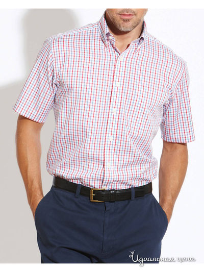 Рубашка Savile Row, цвет белый, красный, голубой