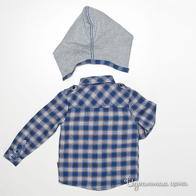 Рубашка Krickets для мальчика, цвет серый / синий, рост 103-123 см