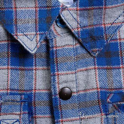 Рубашка Krickets для мальчика, цвет серый / синий, рост 103-123 см