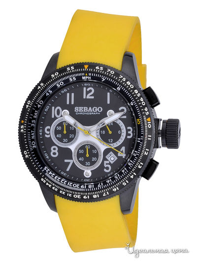 Часы Sebago, цвет черный / желтый