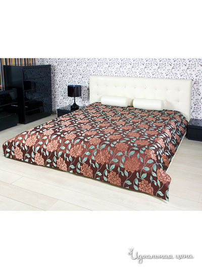 Покрывало, 240x240 см Primavelle, цвет голубой, коричневый