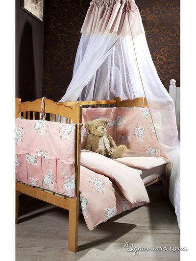 Комплект постельного белья в детскую кроватку Primavelle, цвет розовый