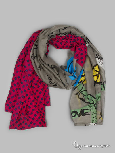 Палантин Passigatti, цвет красный, серый