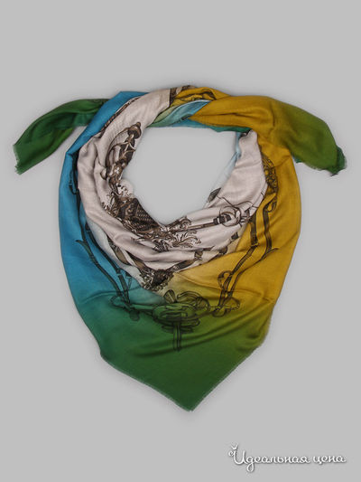 Платок Passigatti, цвет синий, зеленый, желтый