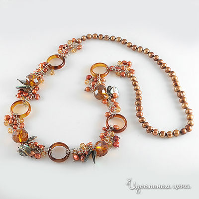 Бусы Эсмеральда, цвет коричневый