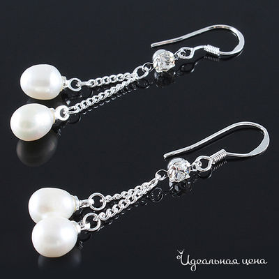 Серьги Эсмеральда, цвет белый, серебряный