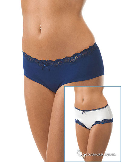 Трусы-шортики, 2 шт Charmante, цвет синий, белый