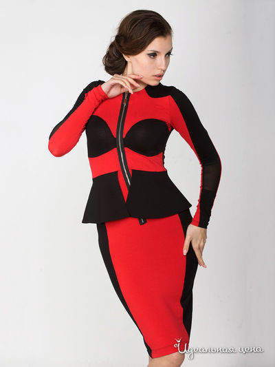 Платье Arefeva, цвет черный, красный