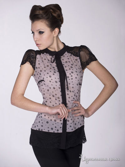 Блуза Arefeva, цвет черный, бежевый