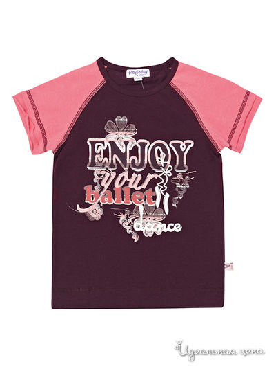 Футболка PlayToday, цвет розовый, темно-коричневый