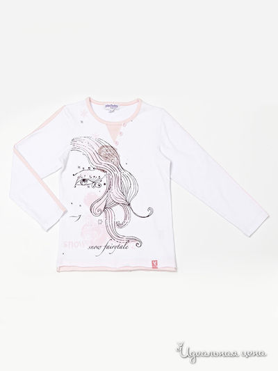 Футболка PlayToday, цвет белый, розовый, темно-коричневый