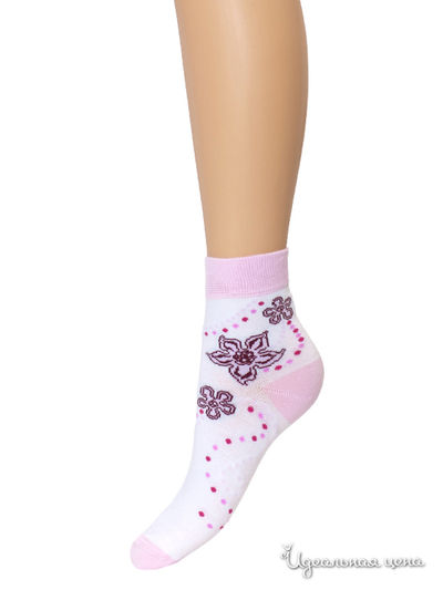 Носки Гранд, цвет белый-розовый