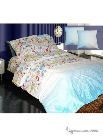 Комплект постельного белья, 1,5 - спальный Блакiт