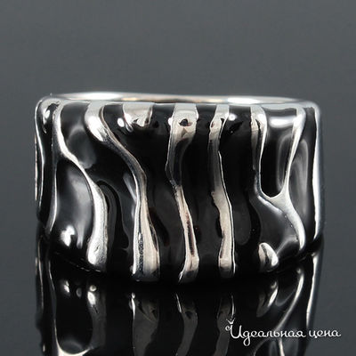 Кольцо Migura, цвет серебрянный,чёрный
