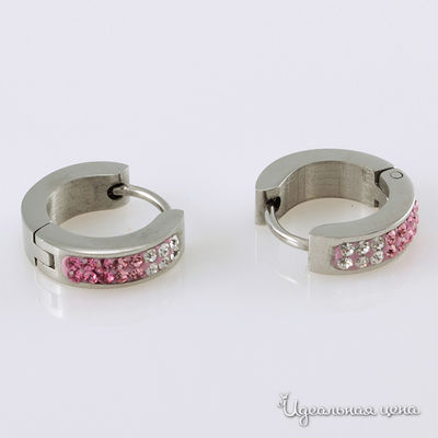 Серьги Migura, цвет серебрянный, розовый