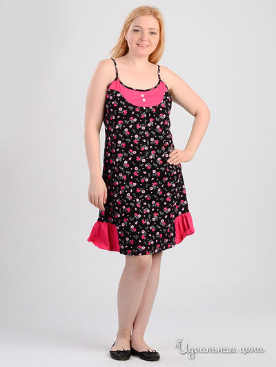 Ночная сорочка Alfa, цвет черный, розовый