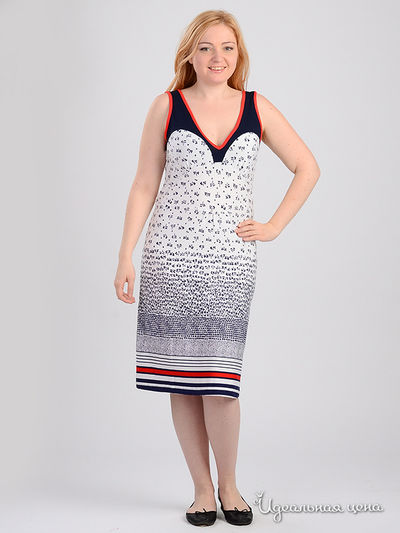 Платье Alfa, цвет темно-синий, белый