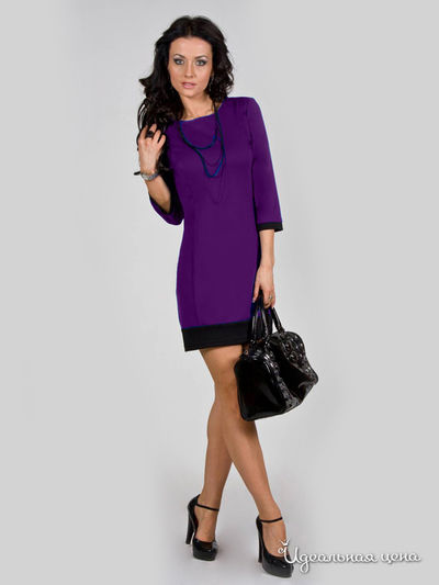 Платье La Cafe, цвет фиолетовый, черный