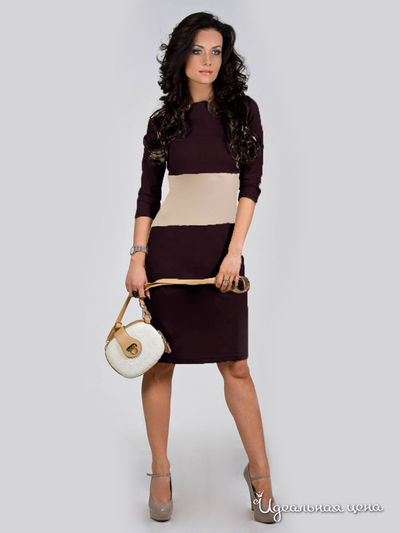 Платье La Cafe, цвет коричневый, бежевый