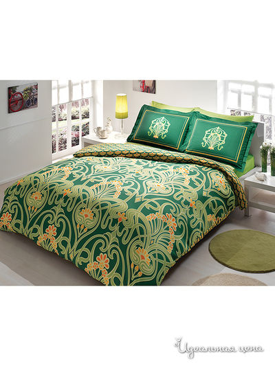 Комплект постельного белья двуспальный TAC, цвет зеленый