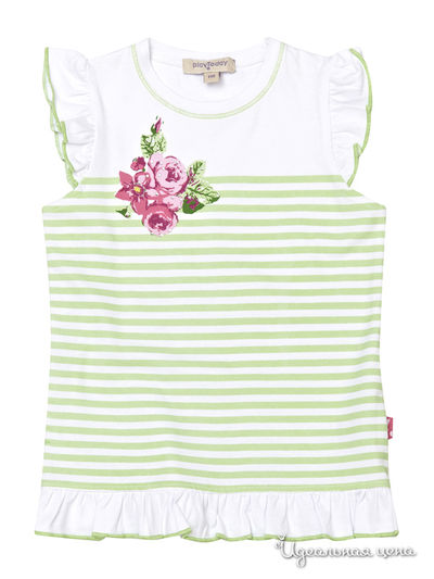 Майка PlayToday, цвет белый, салатовый